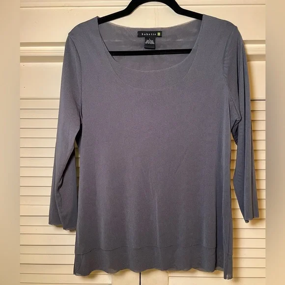 Babette San Francisco Y2K Mesh Sheer Top Shirt 3/4 Sleeve, size large Fairycore - Picture 6 of 15